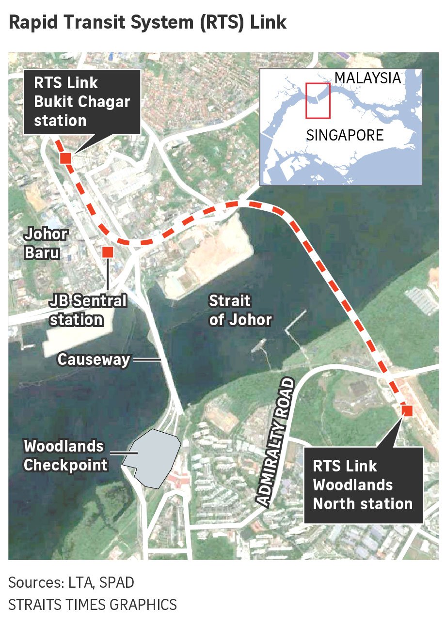 Lễ khởi công cho hệ thống tàu cao tốc nối liền Johor Bahru và Singapore đã diễn ra tại chốt hải quan cửa khẩu (CIQ) 